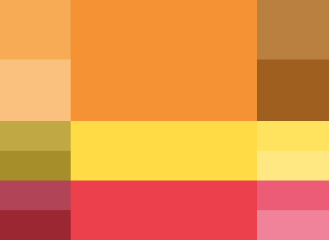 opciones paleta de colores para blog colores calidos